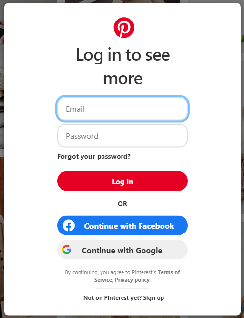 pinterest login ca