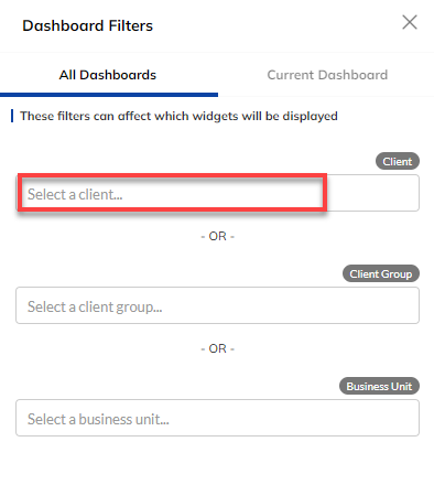 All Dashboard Filters