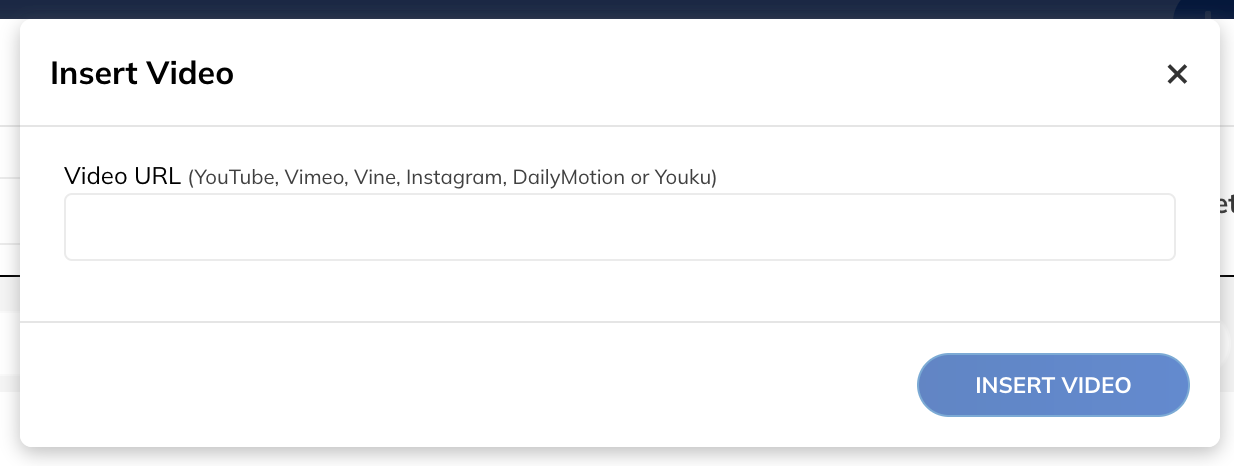Insert Video Modal