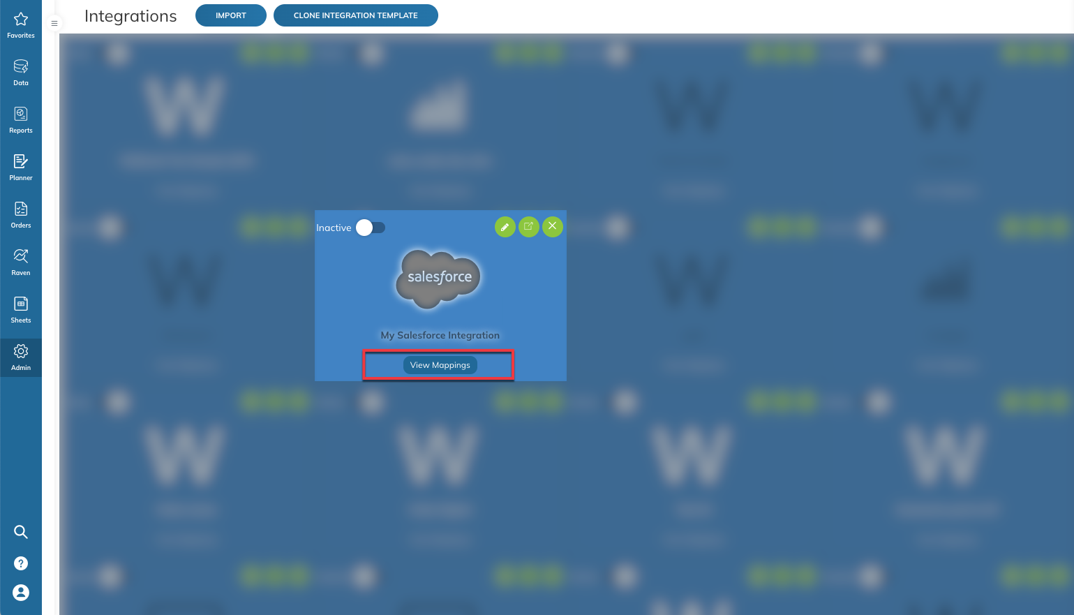 Click View Mappings on the bottom of the Salesforce integration tile.png