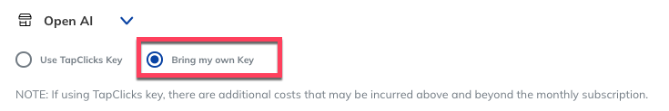 OpenAI Integration - Bring my own Key radio button.png