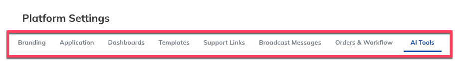 Top tab menu items in Platform Settings.png