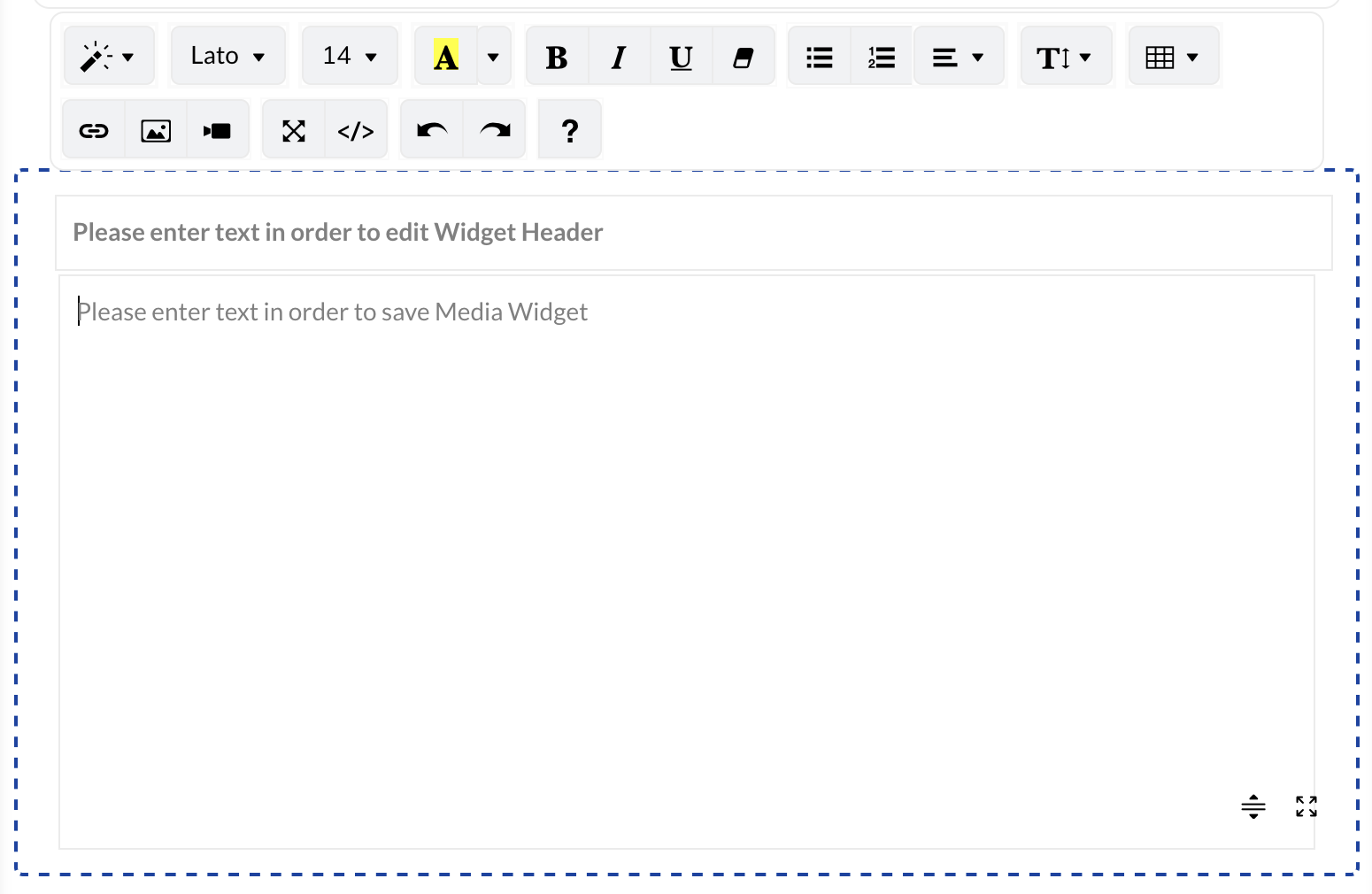Empty Media Widget