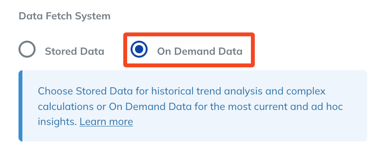 On Demand Data Option
