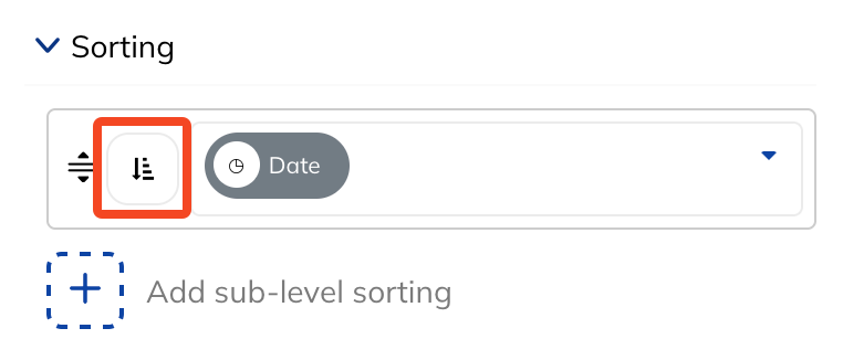 Sort Ascending Descending Options