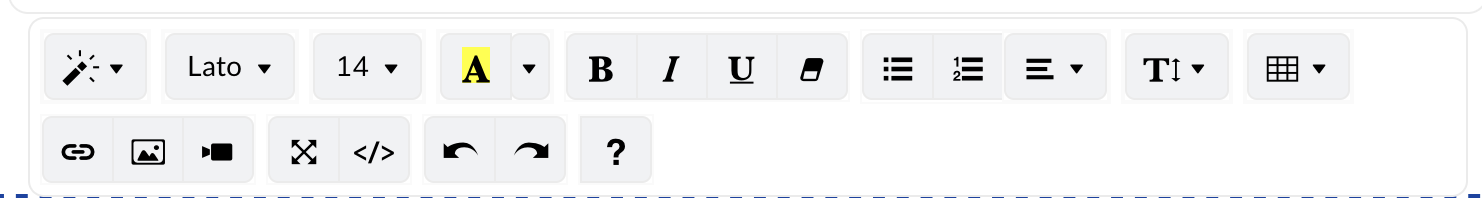 Media Widget Text Editor