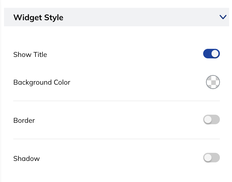 Media Widget Style Options