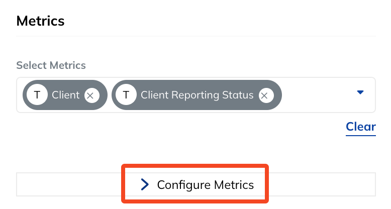 Configure Metrics Button