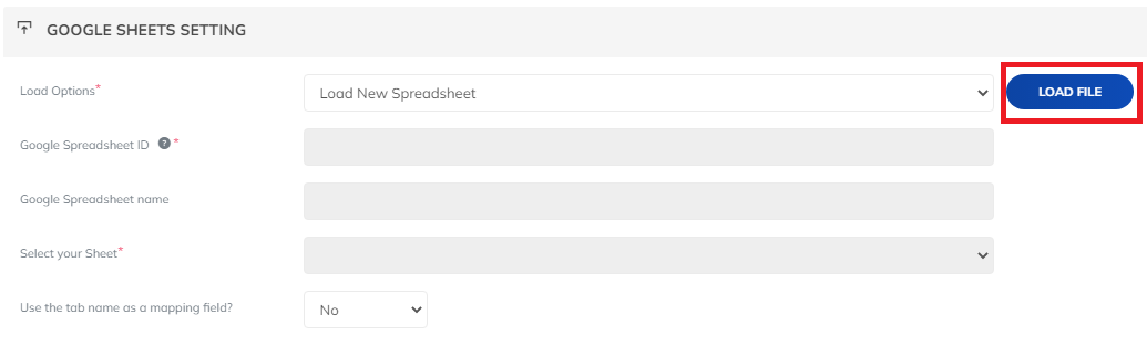 Google Sheets Settings