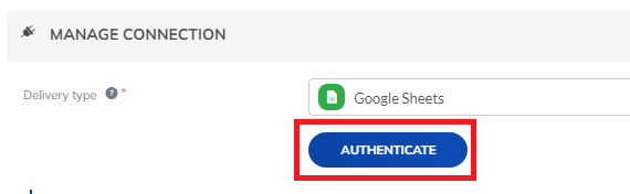 Google Sheets Authenticate Button
