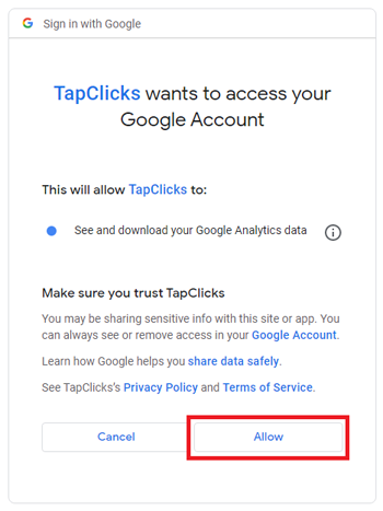 Allow Google to Connect