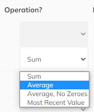 Operation Dropdown Menu