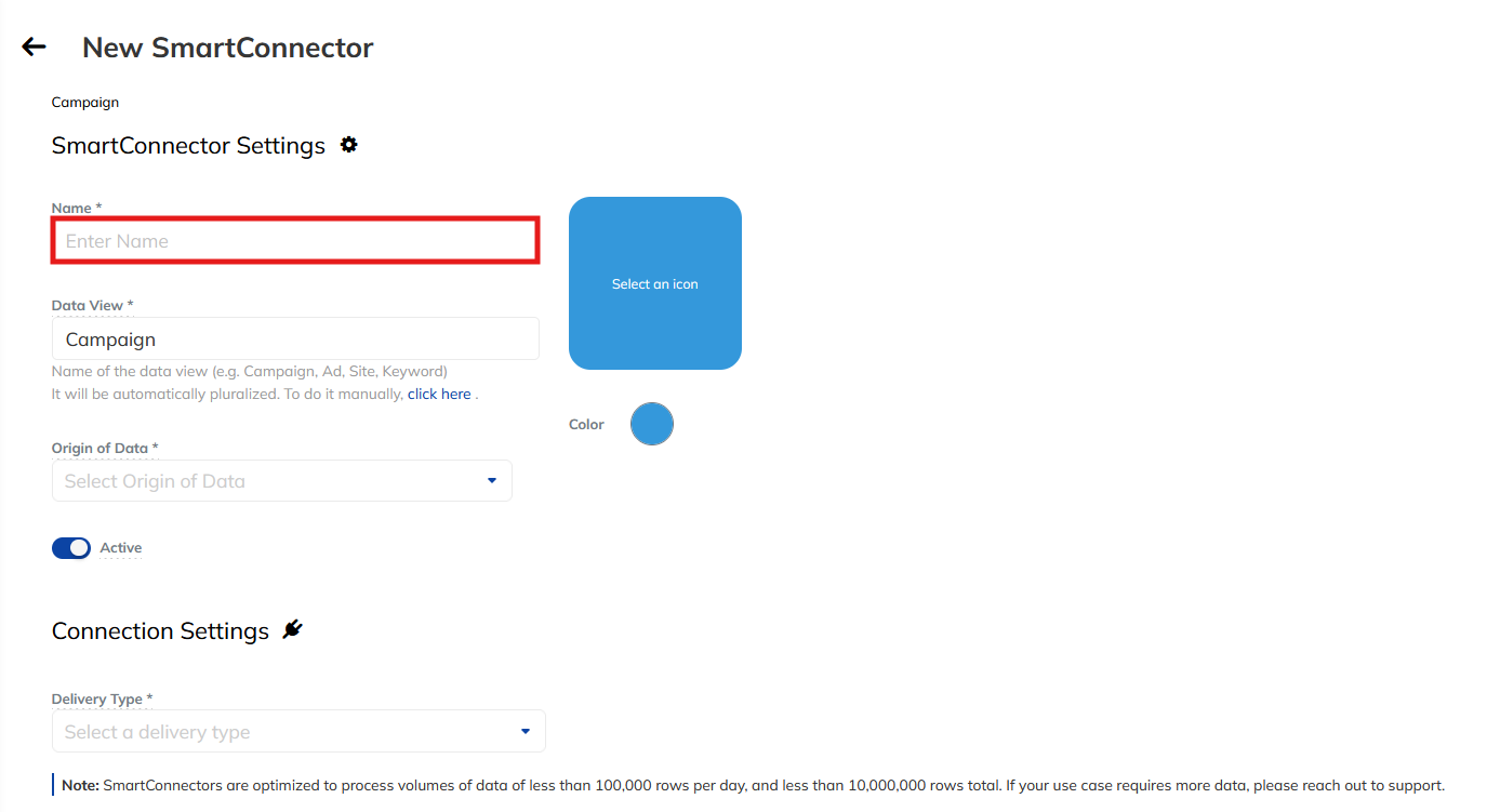 New SmartConnector Page