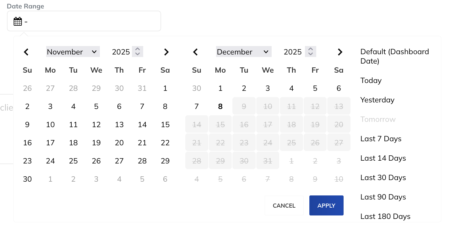 SmartSlides Date Range Field