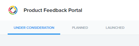 Portal Tabbed Menu Showing Under Consideration Planned And Launched