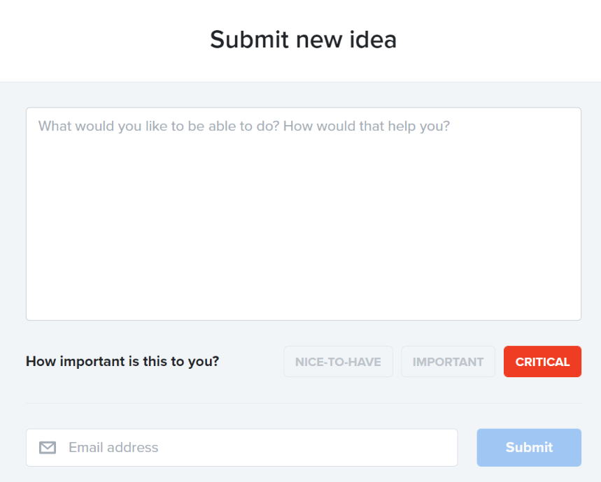 Submit New Idea Popup