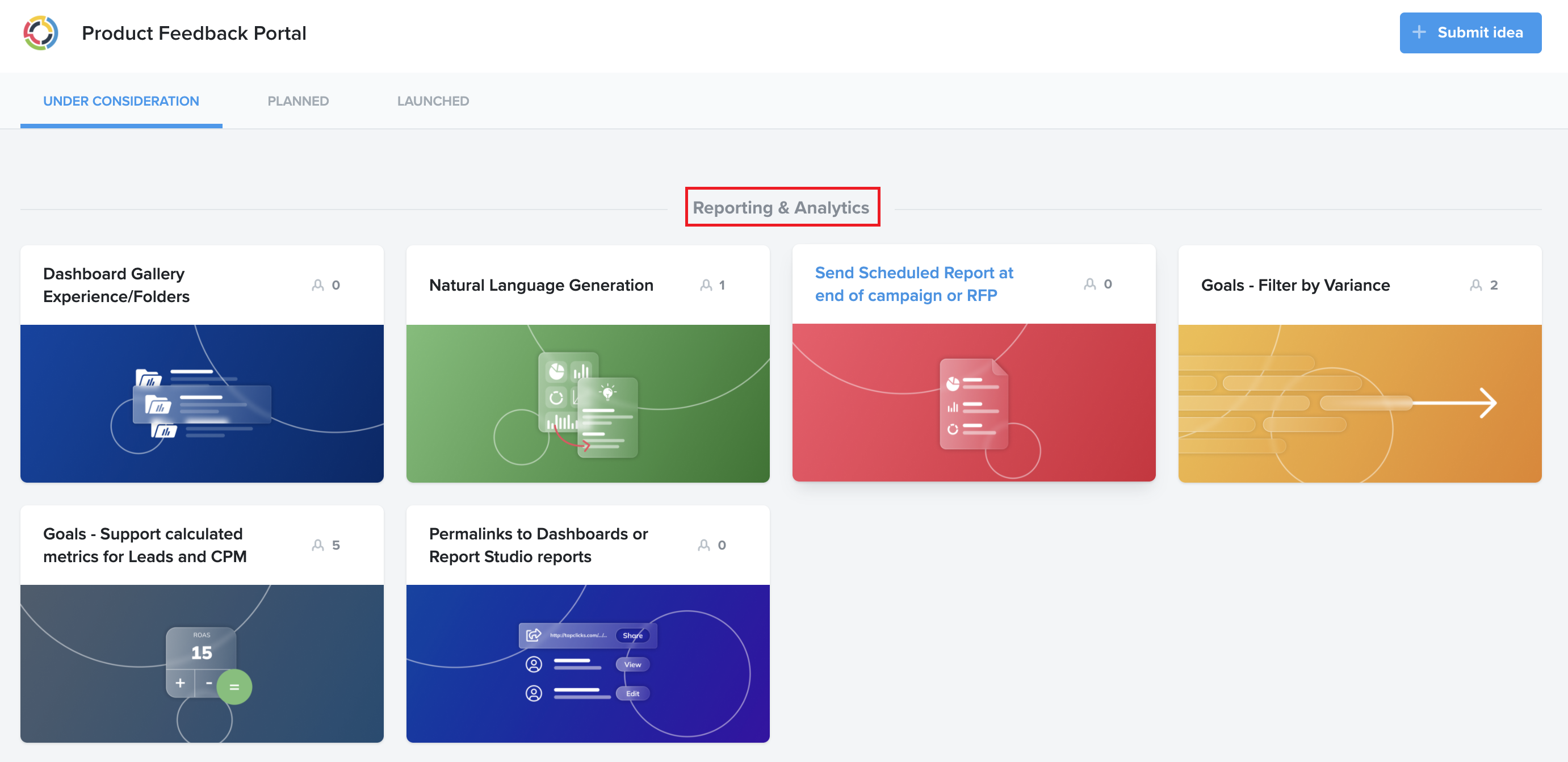 Portal Cards Grouped By Product Area