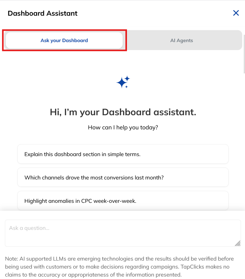 Ask Your Dashboard Selection