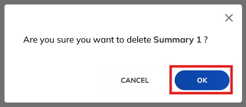Report Studio Confirm Delete Executive Summary Dialog