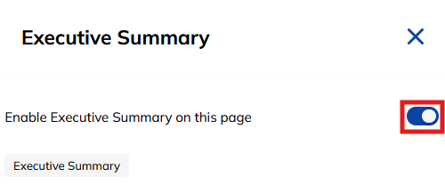 Report Studio Executive Summary Toggle