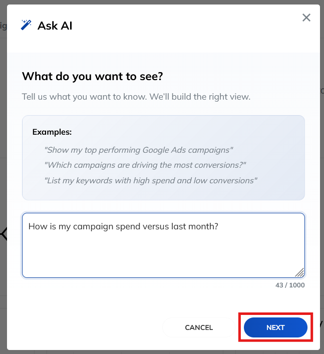 Ask AI Prompt Box