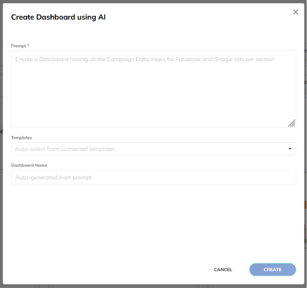 AI Dashboard Creation