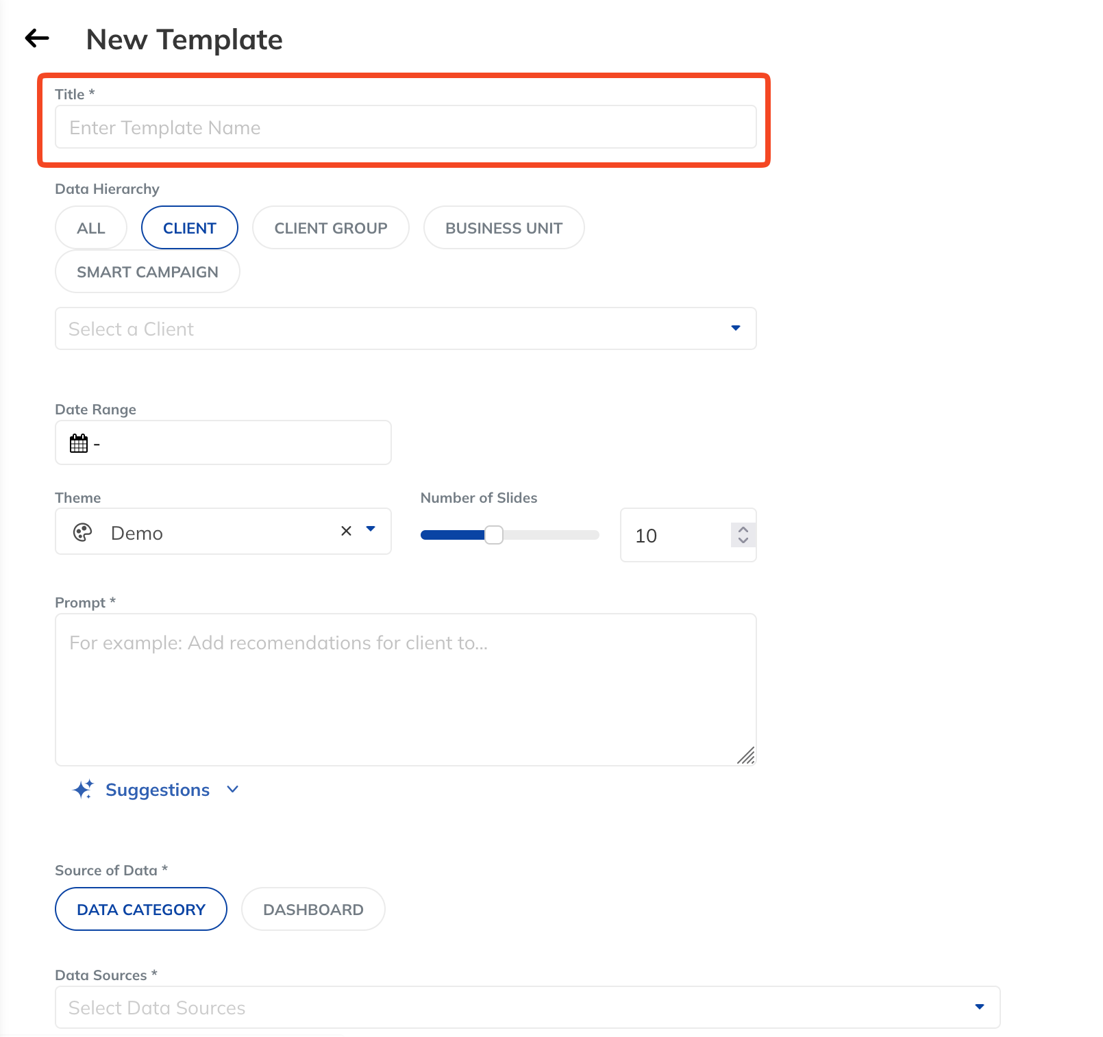 SmartSlides Template Title Field