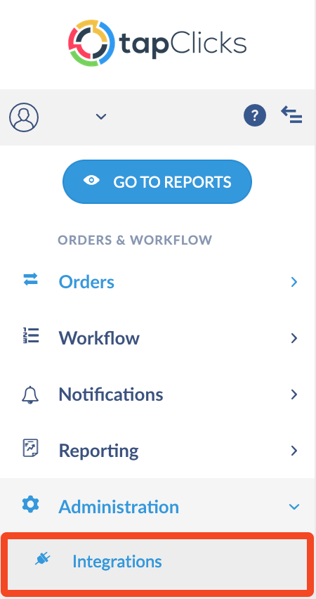 Integrations Link In Administration Menu