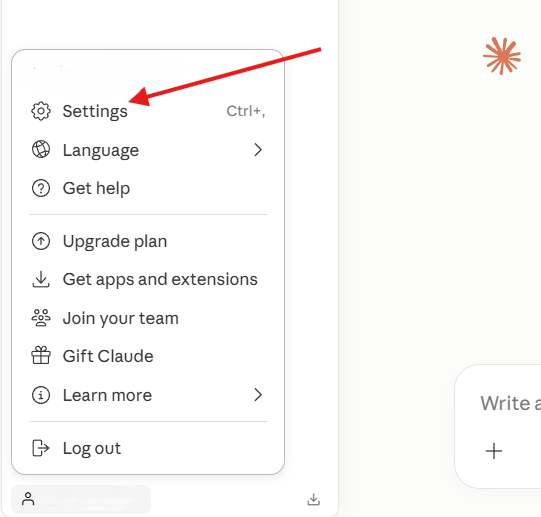 Select Settings From Profile Menu
