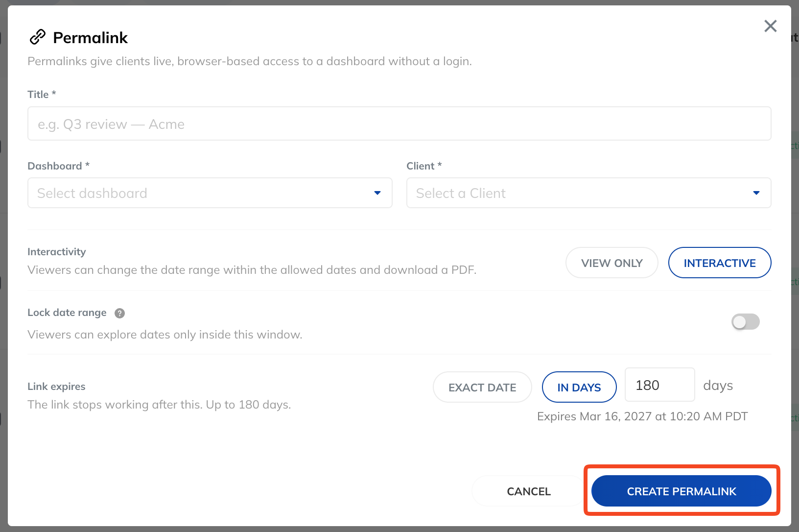 Create Permalink Button