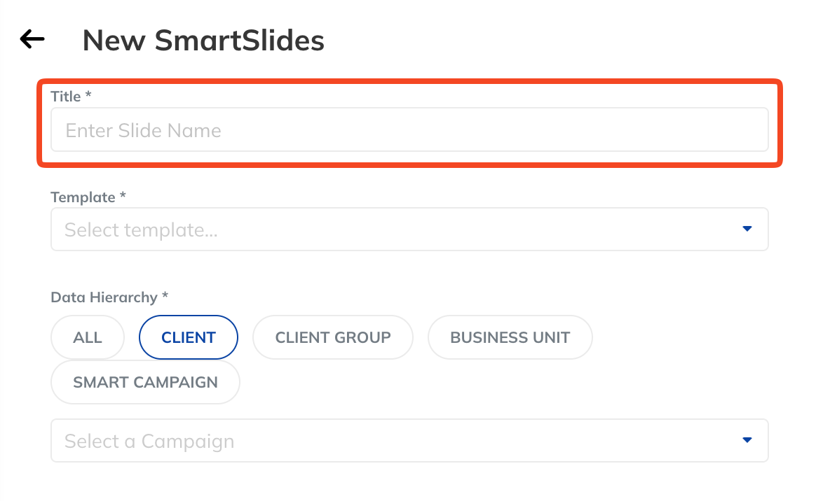 SmartSlides Title Field