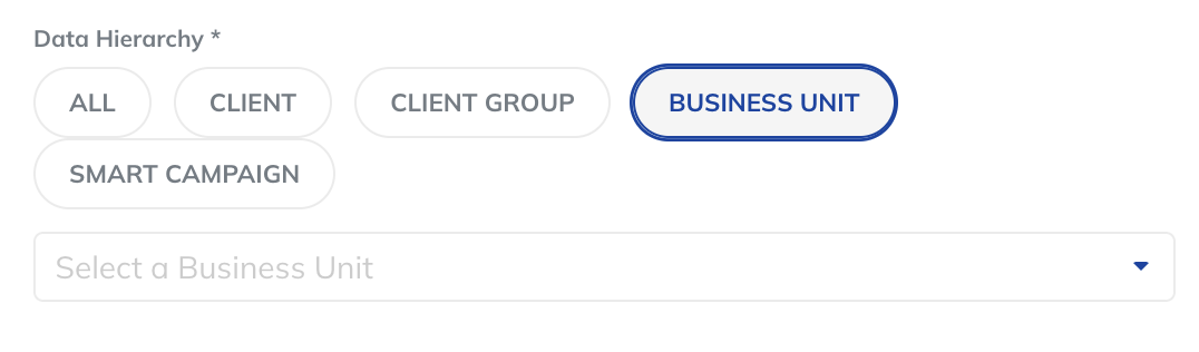 SmartSlides Business Unit Dropdown Menu