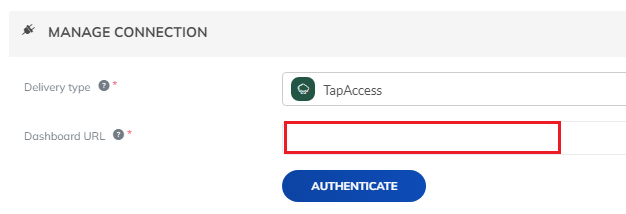 Dashboard URL Field