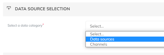 Select a Data Category Dropdown
