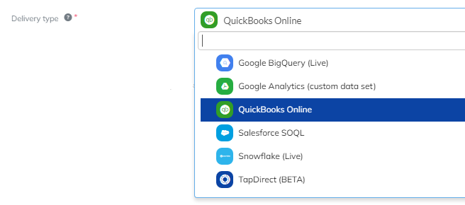 Delivery Type QuickBooks Online