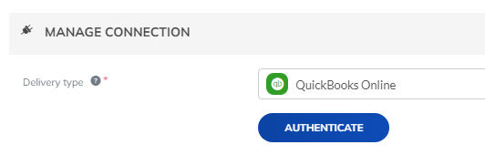 QuickBooks Online Authenticate Button