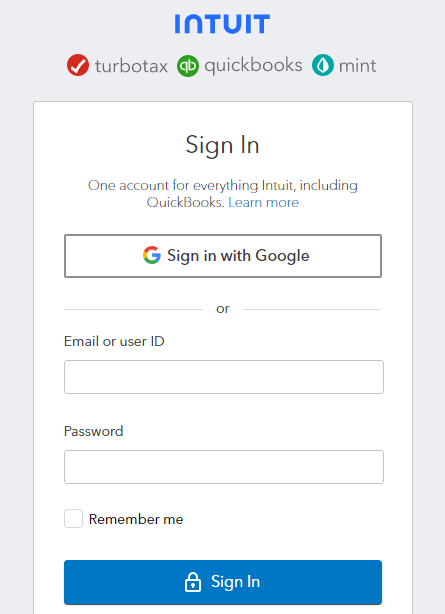 QuickBooks Online Credentials